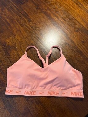 Nike coral colored Sports Bra with Logo Band